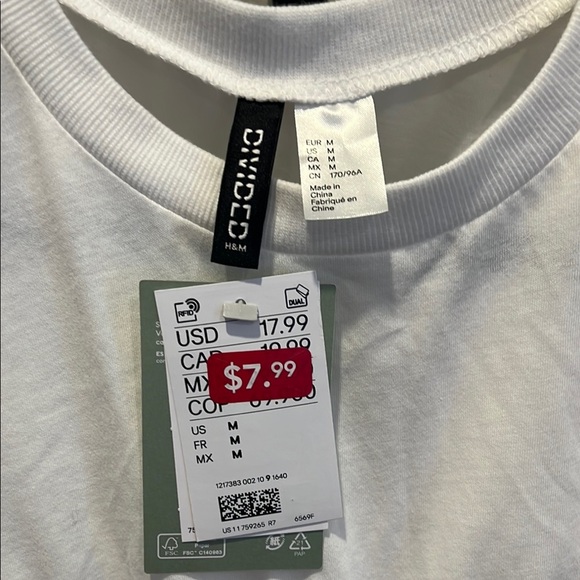 Divided White Smocked Ruffled Short Sleeve Tee - Picture 2 of 3